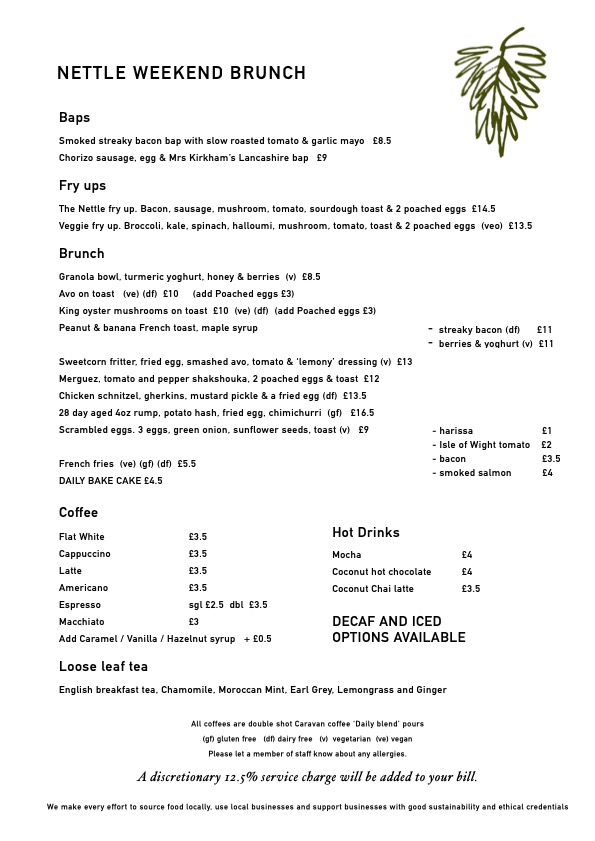 Weekend Brunch Menu