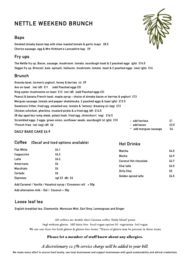 Weekend Brunch Menu